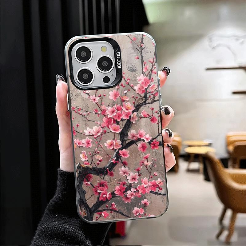 Чехол для телефона 'Цветение сакуры' Модный Мягкий чехол для iPhone 15 16 17 Pro Max 17Air 16E 14 Plus 13 12 Mini Ударопрочный Задняя крышка She
