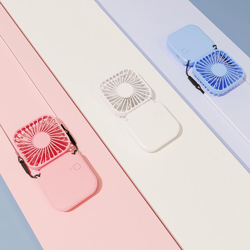 Мини складной подвесной вентилятор на шею складной ручной вентилятор мини складной персональный вентилятор, 3 скорости USB зарядка для путешествий охлаждающий инструмент