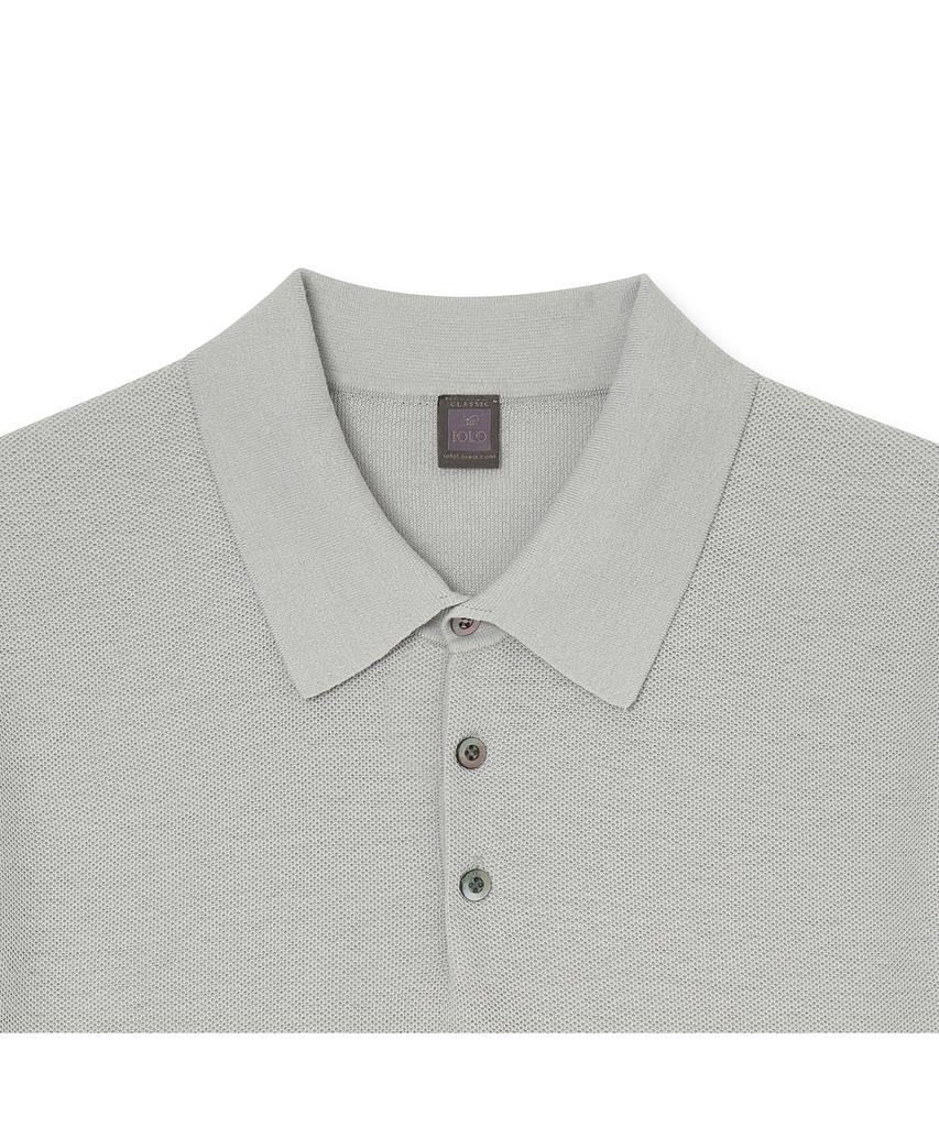 IOLO Pk Textured Linen Half Collar_Grey