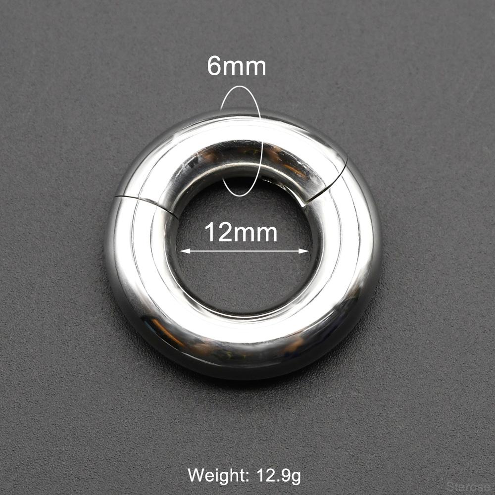 Smooth Hinged Stainless Steel Segment Hoop Ring 00G Large Size Septum Clicker BCR PA Piercing Nose Ring Ear Stretcher Weights