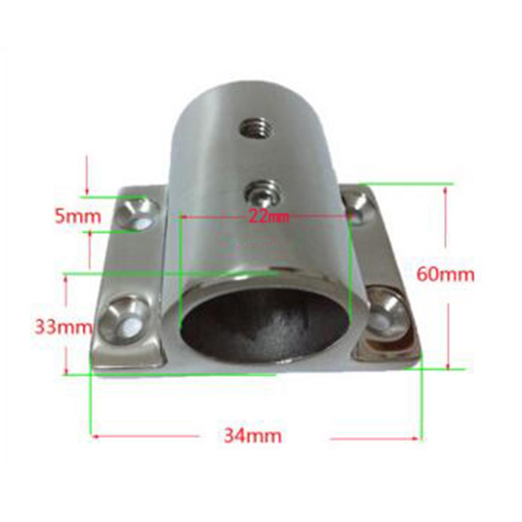 Marine Boat Hand Rail Fitting 90 Degree Stanchion Base for 7/8" 22mm Tube