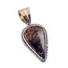 Natural Pietersite Gemstone 925 Solid Sterling Silver TwoTone Pendant 1.50" U2c67