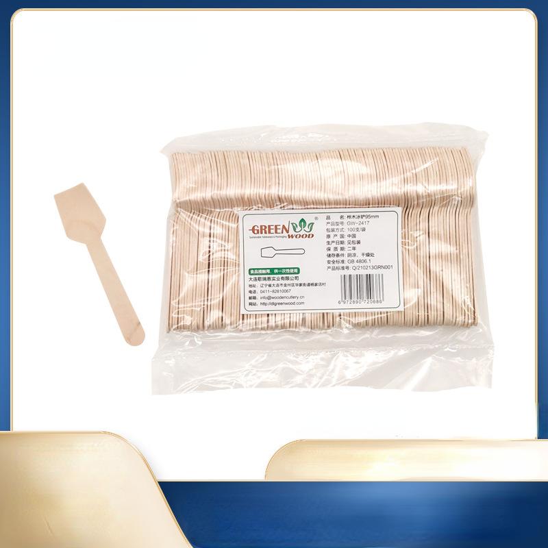 100 шт. одноразовая деревянная ложка мини-мороженое вечеринка столовые приборы кухонная безопасная новая деревянная вестерн десертная ложка свадьба крошечная