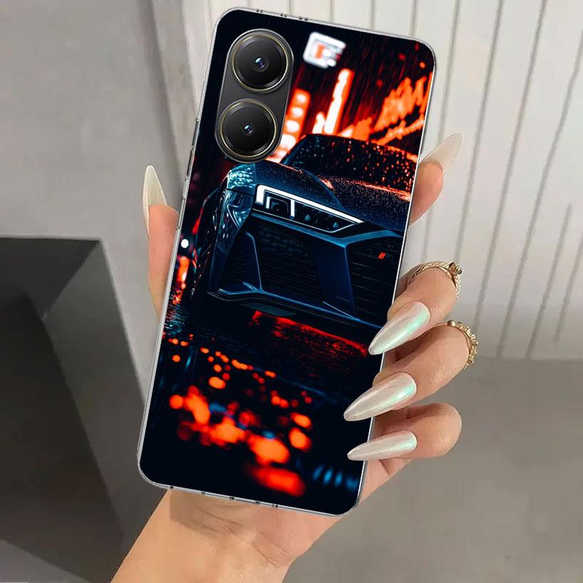 R-S 6 7 8 Спортивный чехол для телефона автомобиля для Xiaomi Poco X5 X6 X7 Pro F7 Ultra M7 Redmi 15 15C 13 13C 12 12C 10 10A 10C 9 9A 9C 9T Корпус P