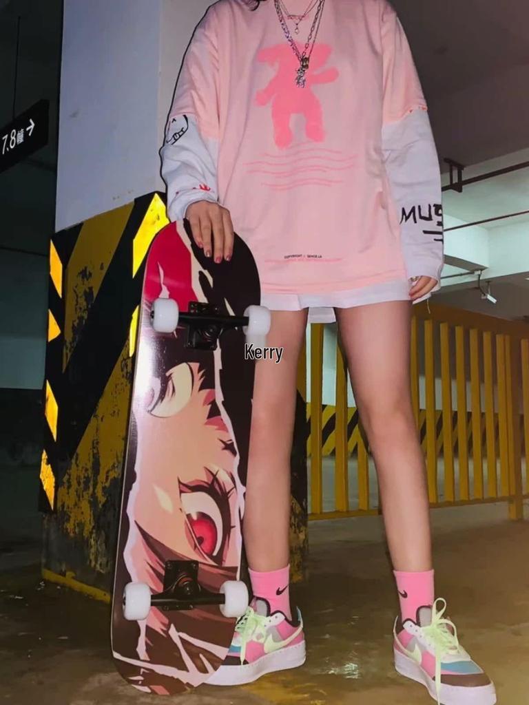 Начинающий скейтборд с двойным изгибом для уличного катания - Профессиональная короткая доска для мальчиков, девочек и взрослых