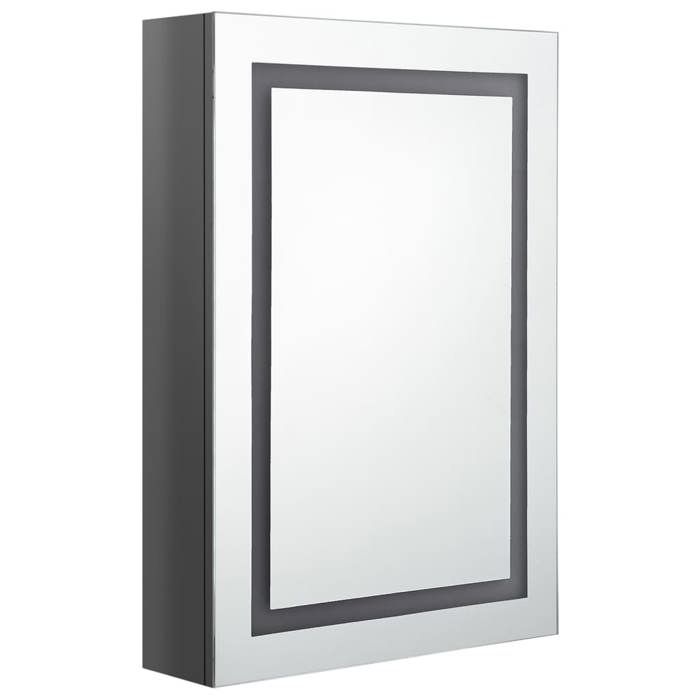 VidaXL Bathroom Cabinet with LED Mirror Glossy Grey 50x13x70 Cm 326491