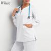 Высококачественная унисекс больничная спецодежда с длинными рукавами, эластичный топ для медсестры, униформа с v-образным вырезом и карманом