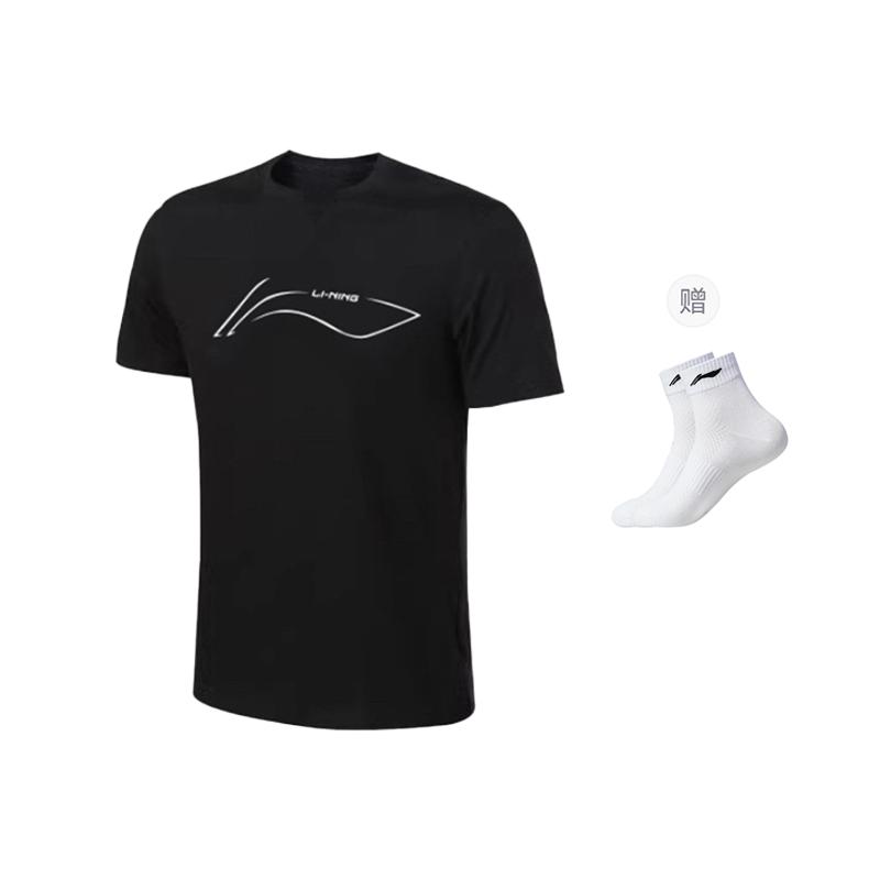Мужские футболки Li Ning с круглым вырезом, средняя посадка YTSU141-2
