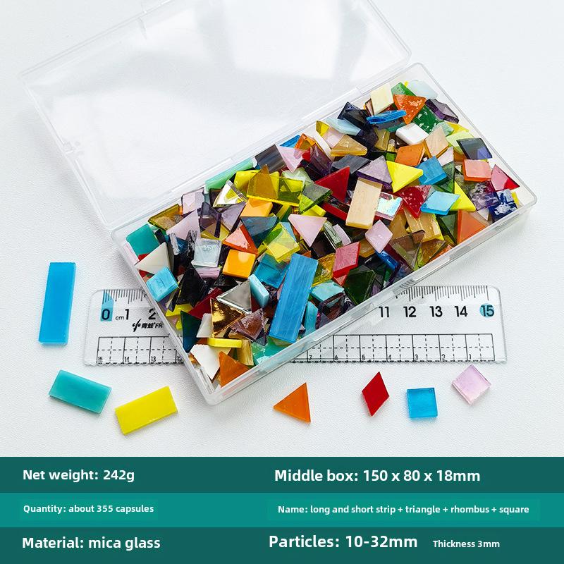 Смешанные цветные листовые слюдяные стеклянные мозаичные детали для украшения подсвечника своими руками