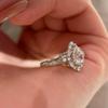 Vintage European Medieval Water Drop Ring Style Luxury Fashion Medieval Diamond Inlaid Pear-Shaped Wedding Ring Women'S Ring
