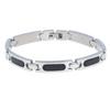 [R7441] - Men's Bracelet 'Peaceful' Black Steel - 21 Cm 8 Mm