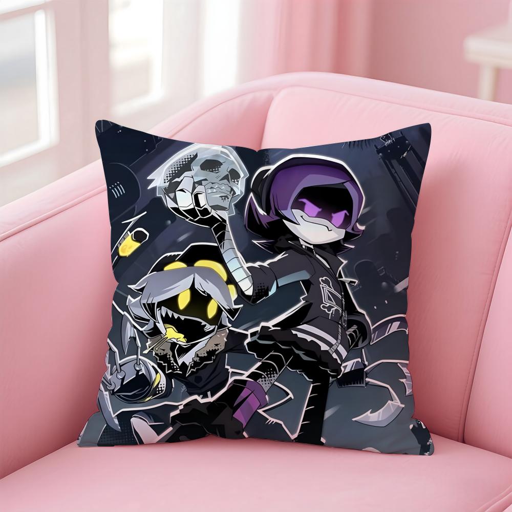 Fashion MMurder Drones Cartoon Cushion Cover Pillowcase Short Plush Invisible zipper Room Sofa Cushion Cover