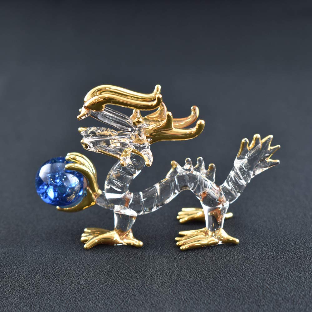 Fokart Handmade Glasswork Feng Shui Work Luck Ball Dragon 2inch