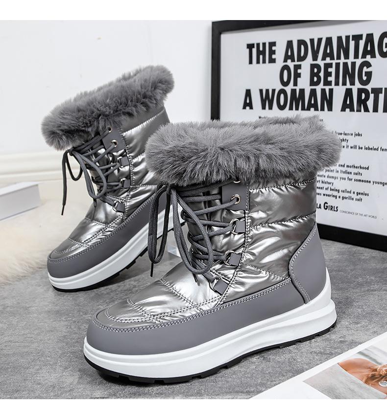 Wool Collar High Tube Warm Women's Waterproof Boots