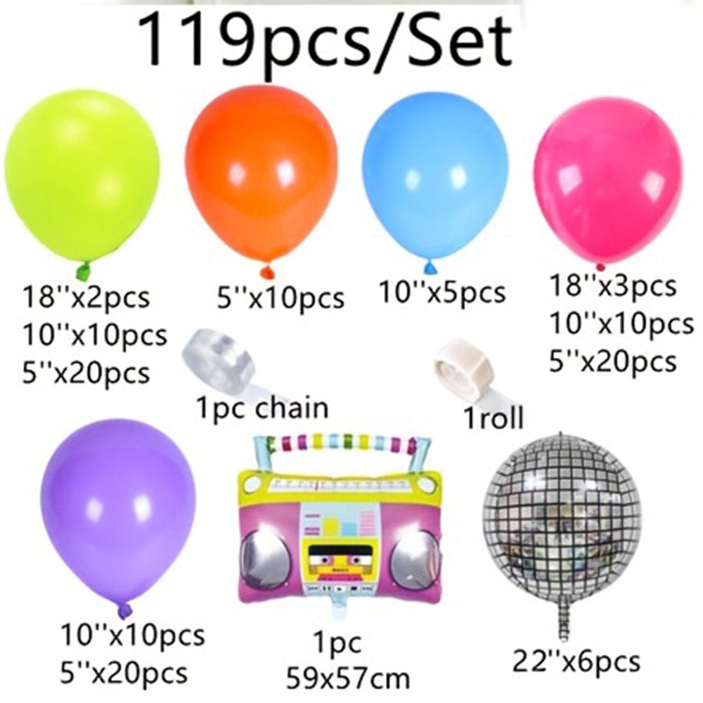 119 шт. 4D радио шары Назад в 80-е 90-е годы тематический воздушный шар гирлянда арочный комплект дискотека ретро хип-хоп реквизит для фотосессии карнавальные вечерние украшения