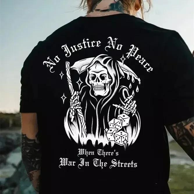 Готические футболки Harajuku Biker Skull Graphic T Shirts Men Fashion Trend Short Sleeve Tops Dark Punk Skulls Retro T Shirt Male Oversize Tee