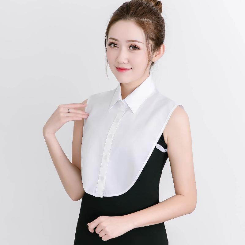 Женская мода Хлопок Ложный воротник Мужской Унисекс Формальный костюм Стиль полурубашки Ложный воротник Съемная пуговица Девочки Съемный воротник