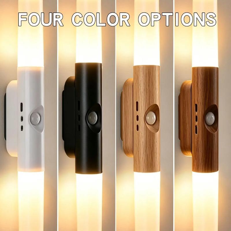 Rechargeable Motion Sensor Wall Light, Dimmable 3‑Color & RGB Wireless Sconce Lamp for Staircase Closet Bathroom Hallway Cabinet
