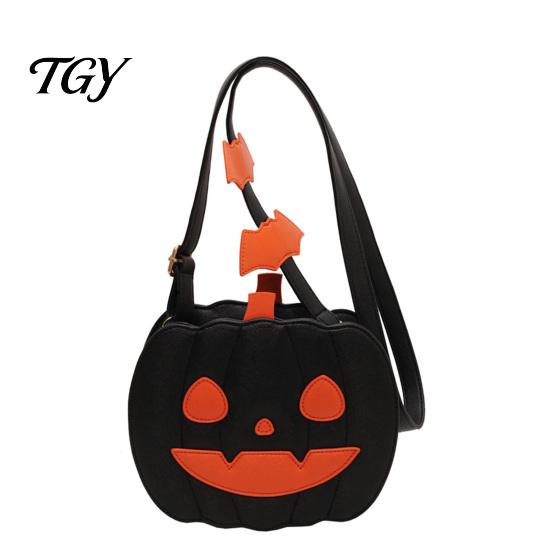 Halloween Trick or Treat Bag Cute Pumpkin Crossbody Bag, Waterproof Purse Lightweight with Adjustable Strap for Women Kids Pouch
