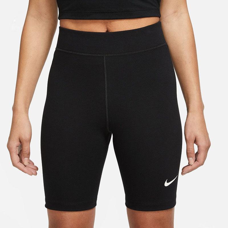 Nike Сплошной цвет с принтом логотипа, дышащие компрессионные шорты со средней посадкой, женские плавки, черные DV7798-010