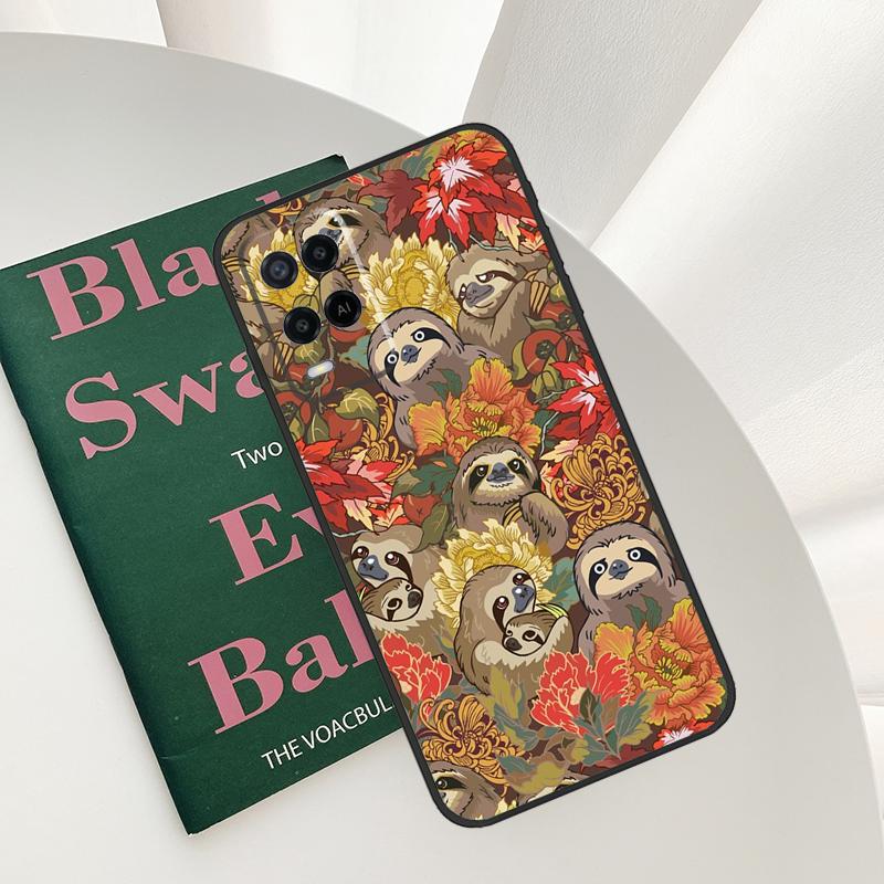 Sloth Cute Animal Case For Oppo A96 A76 A16 A15 A17 A52 A72 A54S A57S A58 A78 A98 A57 A77 A54 A74 A94 Cover
