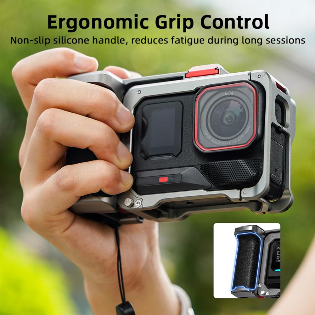 Для Insta360 Ace Pro 2 Xplorer Рукоятка Ручка Ручка для Съемки на Улице Металлическая Рамка Чехол С Крышкой для Объектива Аксессуары для Камеры