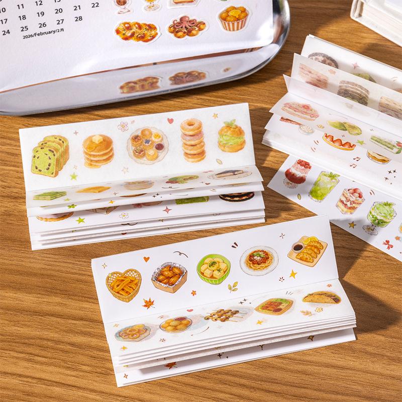 20 food themed die-cutting stickers per pack, Greedy Moment series sticker book