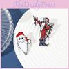 Personalized Creative Cartoon Led Christmas Santa Claus Brooch Decorative And Functional Alloy Accessory