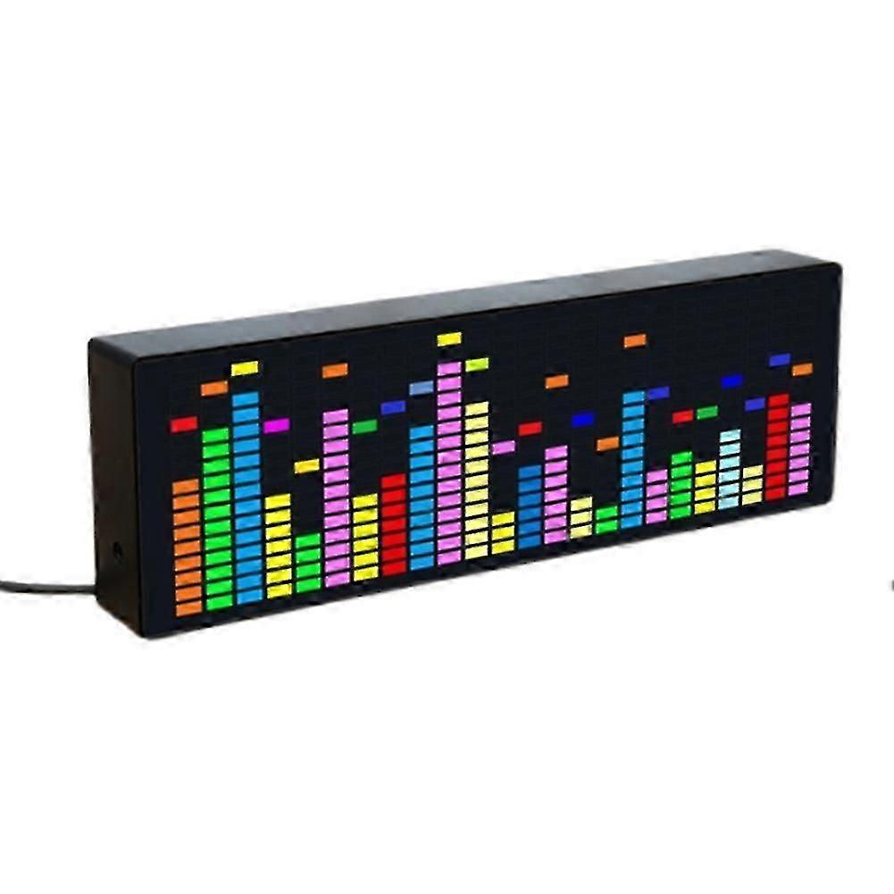 Led Music Spectrum Rhythm Lights Voice Sensor 1624 Rgb Atmosphere Level Indicator With Clock Displa