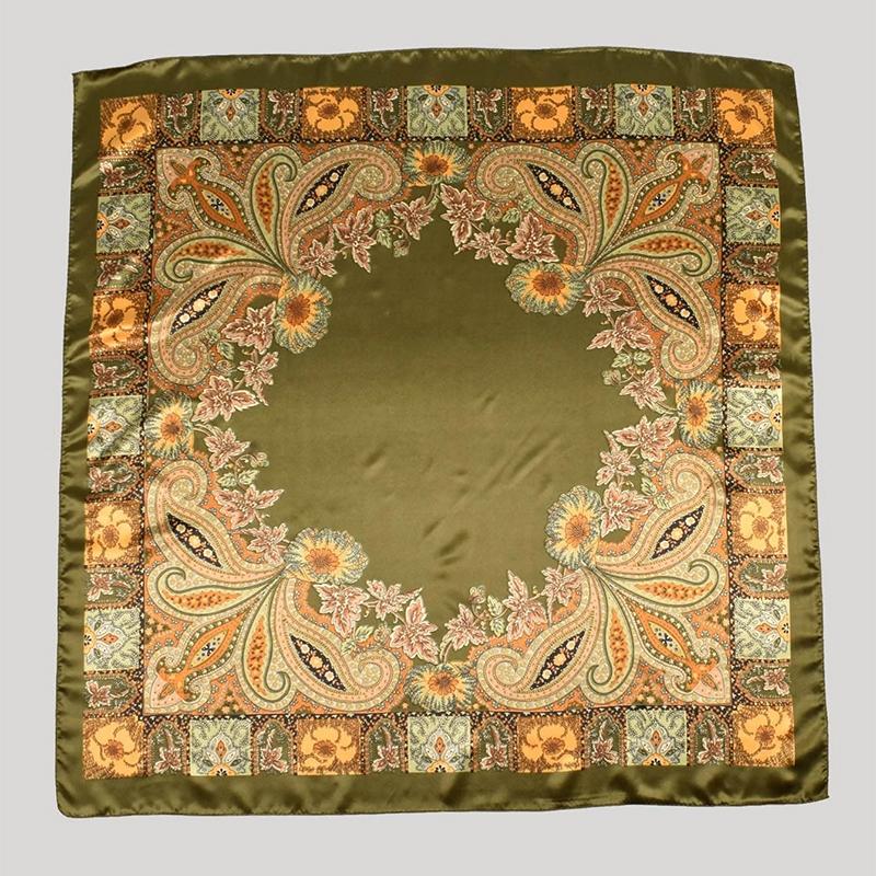 90X90CM Luxury Retro Brand Square Scarf for Women Sunscreen Beach Kerchief Hijab Girl All Seasons Scarves Lady Bandana Headband