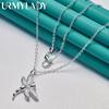 URMYLADY 925 Sterling Silver Dragonfly Pendant Necklace for Women Wedding Charm Engagement Fashion Jewelry