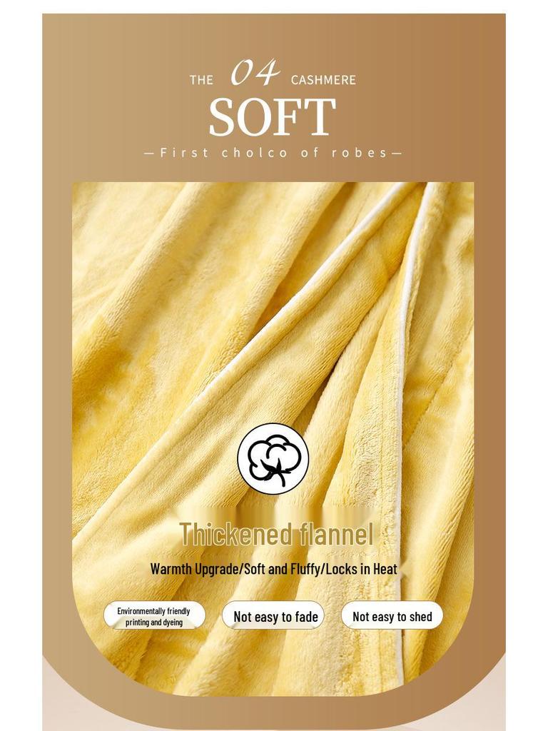 Очень длинный халат из кораллового флиса для мужчин и женщин - Фланелевая пижама зимнего стиля