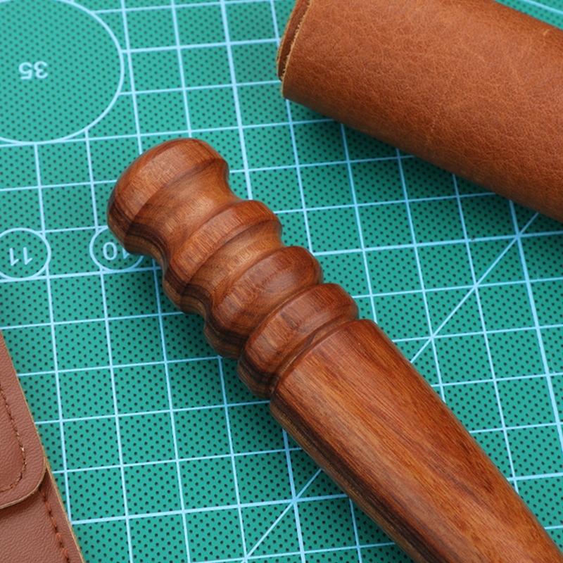 Leather Edges Burnisher Round Head with 4 Grooves Wood Edging Slicker and Tip, Leather Craft Edging Polishing Tool