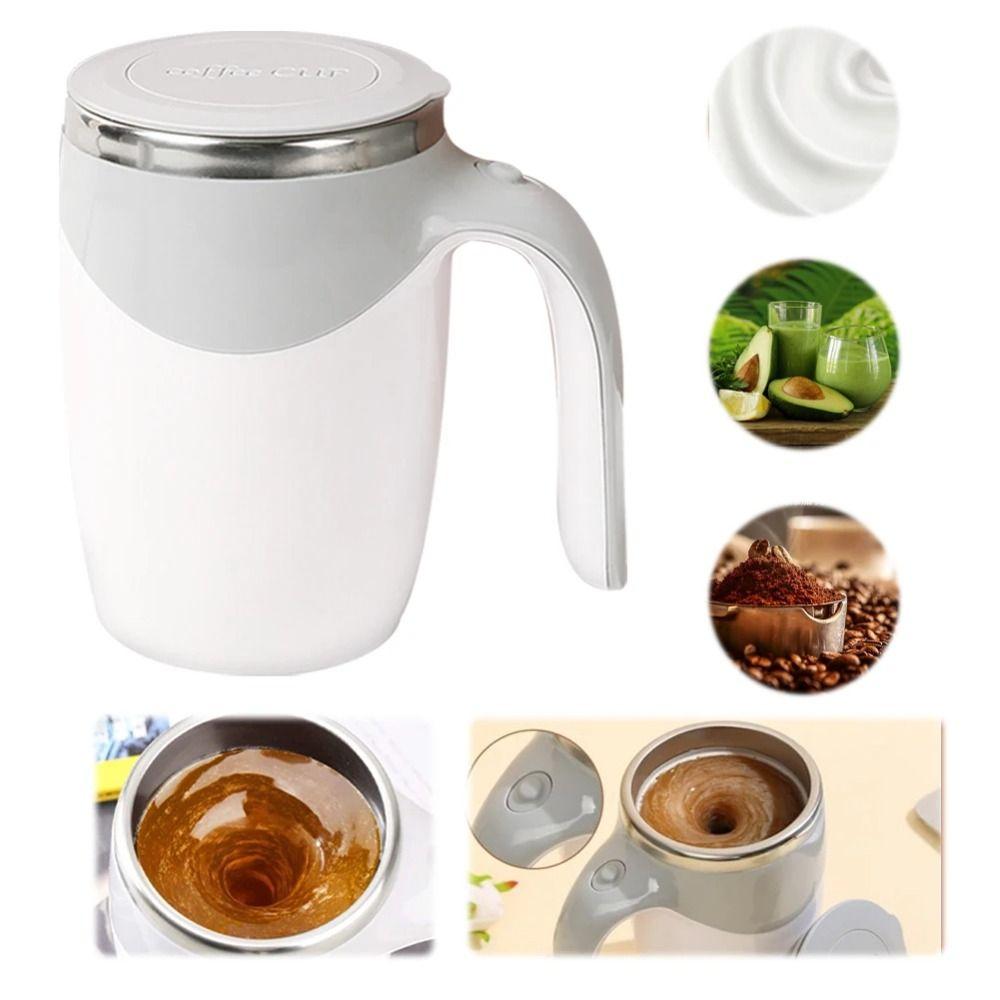 Leakproof Magnetic Coffee Mixing Mug Stainless Steel Rotating Blender Cup Travel Use