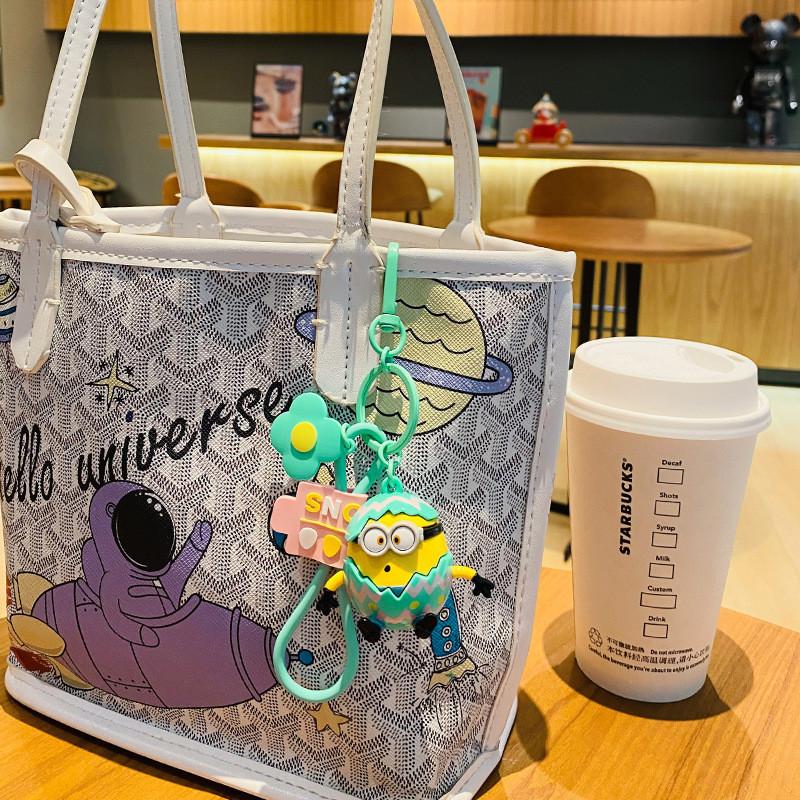 Adorable Cartoon Minion Keychain Silicone Key Ring Cute Gift For Women And Kids