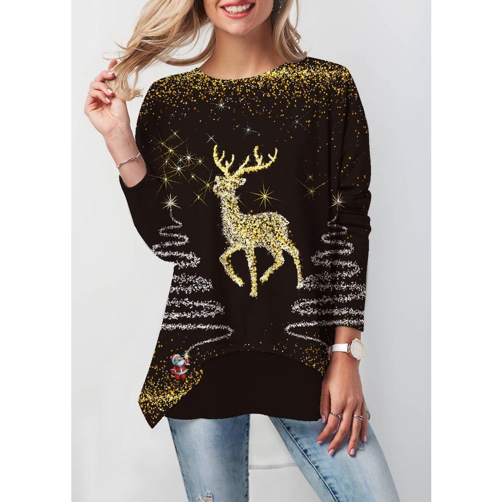 JPNTKY Женская мода повседневная осень-зима с длинным рукавом и круглым вырезом блузки и рубашки