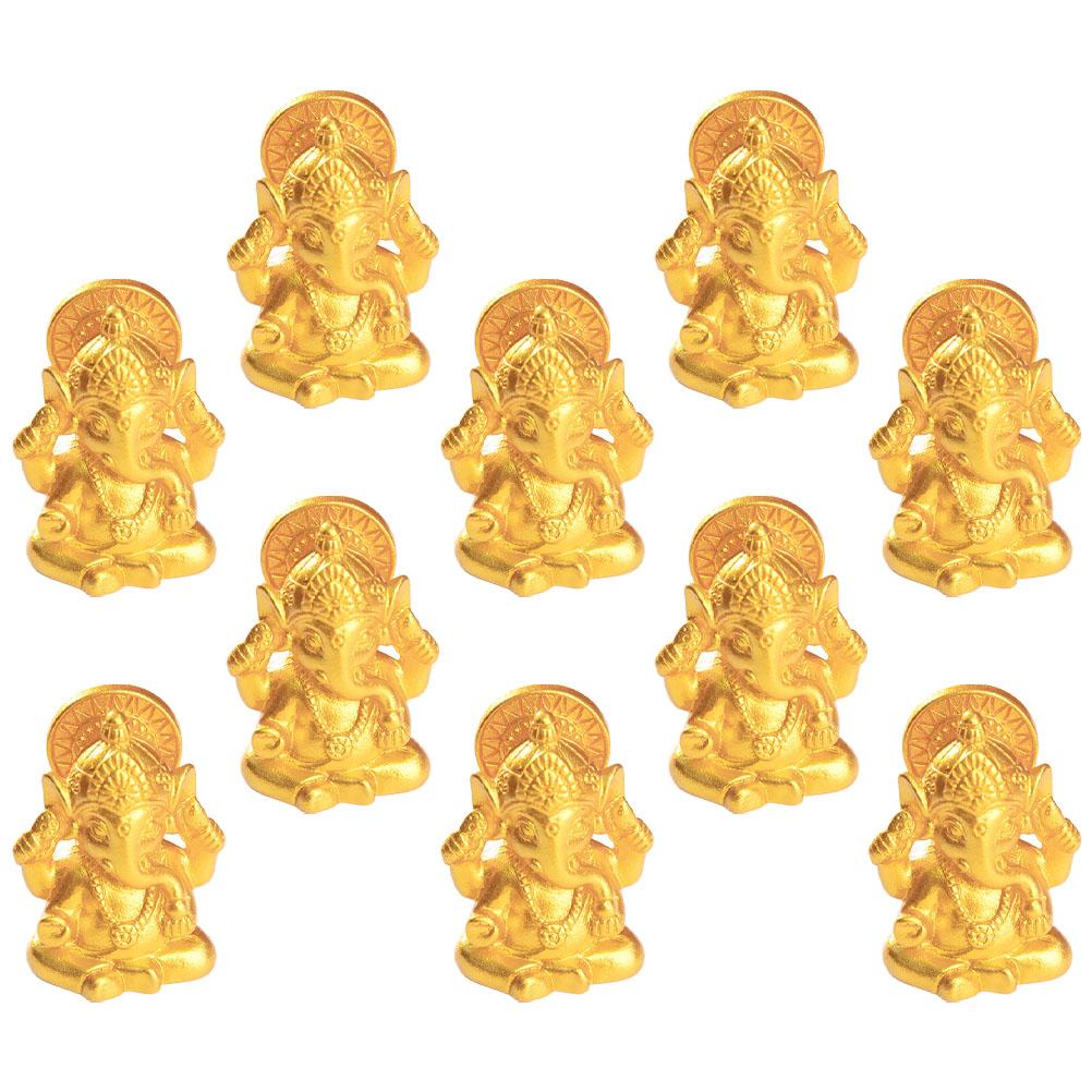 10 Pcs Miniature Landscape of Ganesha Temple Décor Fairy Garden Figurine Car Pooja Items Statue Resin Ganpati Idol Buddha