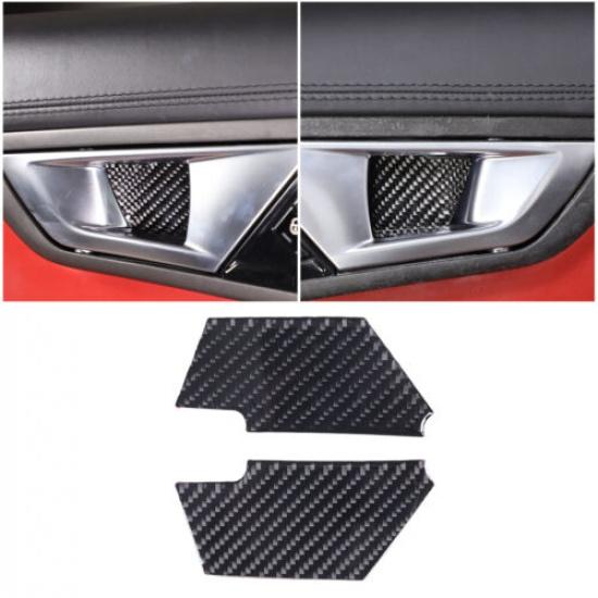 2PCS Carbon Fiber Inner Handle Decorative Frame For Jaguar F-TYPE 2013-