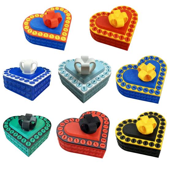 Love Heart Annoying Gift Box with Screws 3D Printed Christmas Puzzle Present Box Prank Case Home Office Desktop Decoration Ornament Joke Gag Gift