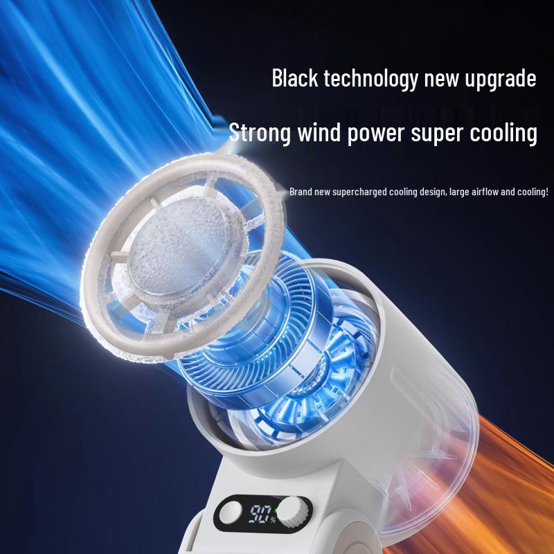 Portable Rechargeable Handheld Fan with High-Speed Semiconductor Cooling and Folding Design