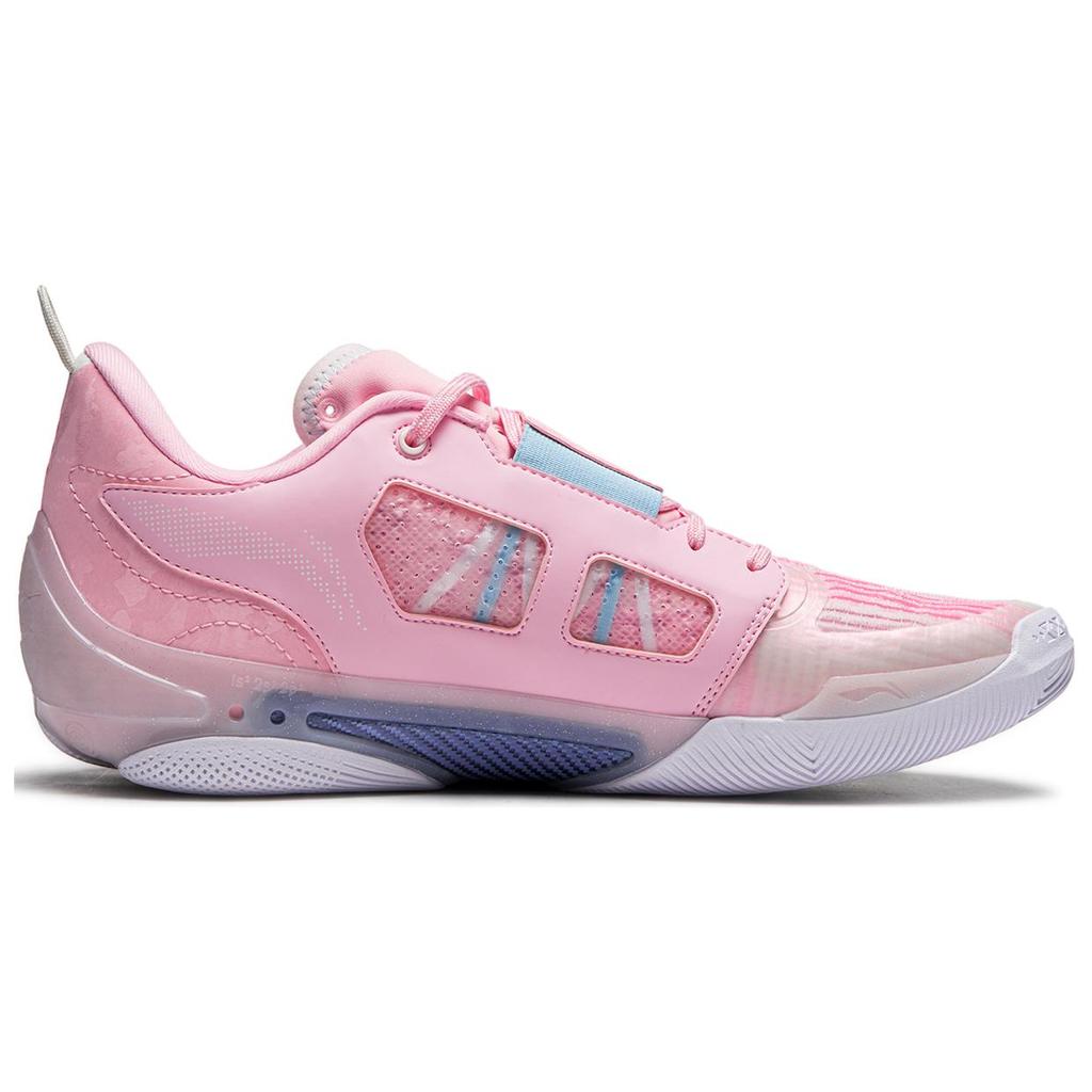 Li Ning Wade 808 4 Ультраамортизация Износостойкие Легкие Упругие Низкие Баскетбольные Кроссовки Мужские Розовые ABAU031-6