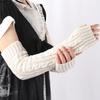 Winter Women's Mitten Knitted Arm Warmers Long Fingerless Gloves Wrist Elbow Oversleeves for Girls Clothes Punk Gothic Mittens