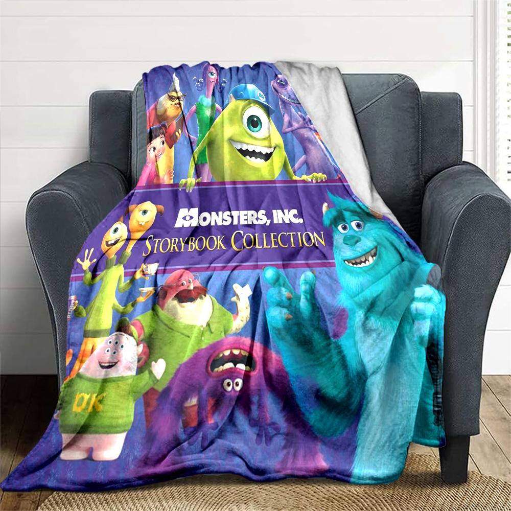 Monsters Inc Storybook Adventures Flannel Blanket Super Soft Warm Cozy Blanket For Sofa Bed Office Travel Allseason Home Decor Gift