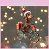 Christmas Acrylic Dog Pendant Car Ornament Cartoon Style For Auto Interior Decor