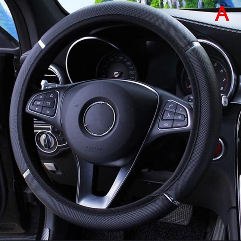 Универсальный 15" 38см кожаный чехол на руль автомобиля с защитой от скольжения