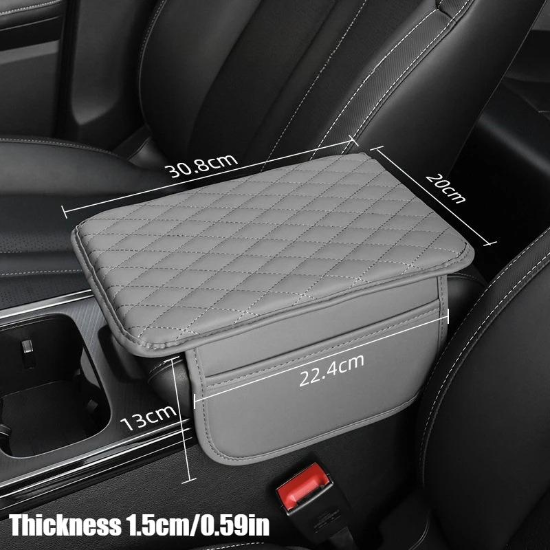 Xiaomi Car Center Console Cover,Microfiber Leather Car Armrest Cover Cushion with 2 Storage Bags,Universal Car Armrest Storage Box