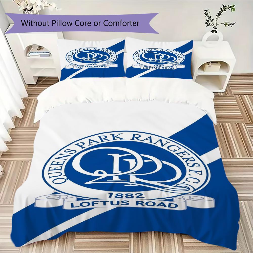 Queens Park Rangers fc Pattern Bedding uilt Set uilt Cover Pillowcase Home Decoration Birthday Gift (1 * duvet cover + 2 * pillowcase without core)