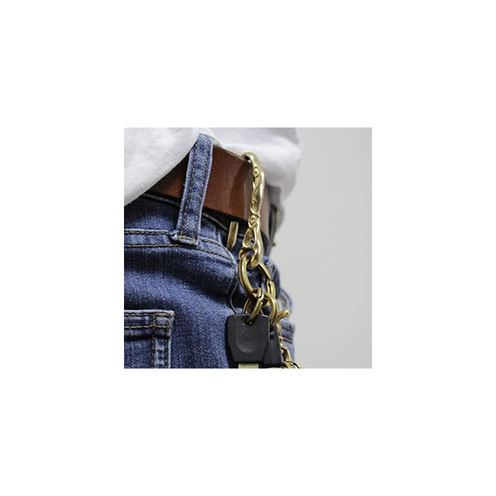 Kondo Brass Keychain Belt Hook, Made in Japan, Stylish Ring Included, Fishing Hook Shape, Size S,