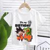 Новая футболка Dragon Ball для мальчика, одежда на день рождения с цифрой, модная одежда с принтом аниме-фигурки Гоку, топ для ребенка, летний дышащий топ в подарок