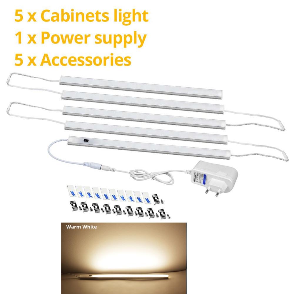 EU Power Supply LED Light Under Cabinet Light Bar Lamp Lumiere LED Closet Light 12V Hand Sweep Lights Motion Sensor Bedroom Kitchen Light